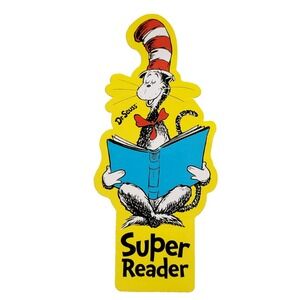 2013 Dr. Seuss Bookmark Cat in Hat Geddes Super Reader Teacher's Incentive 19705